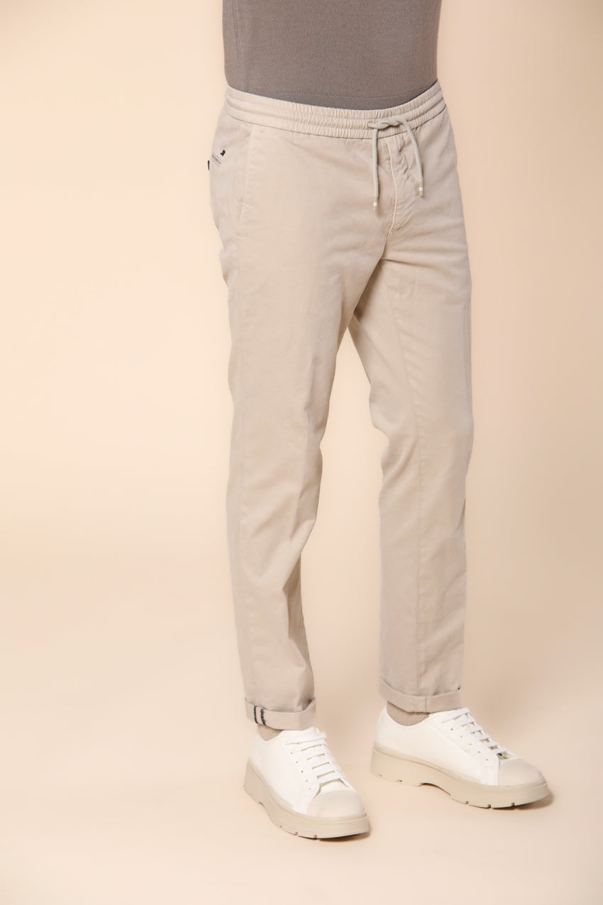 New York Sack men's chino jogger pants in cotton modal stretch regular fit