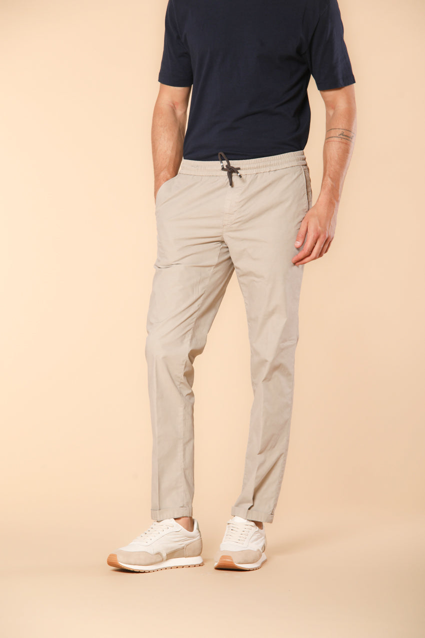 New York Sack men's chino pants in cotton and tencel parachute fabric regular fit