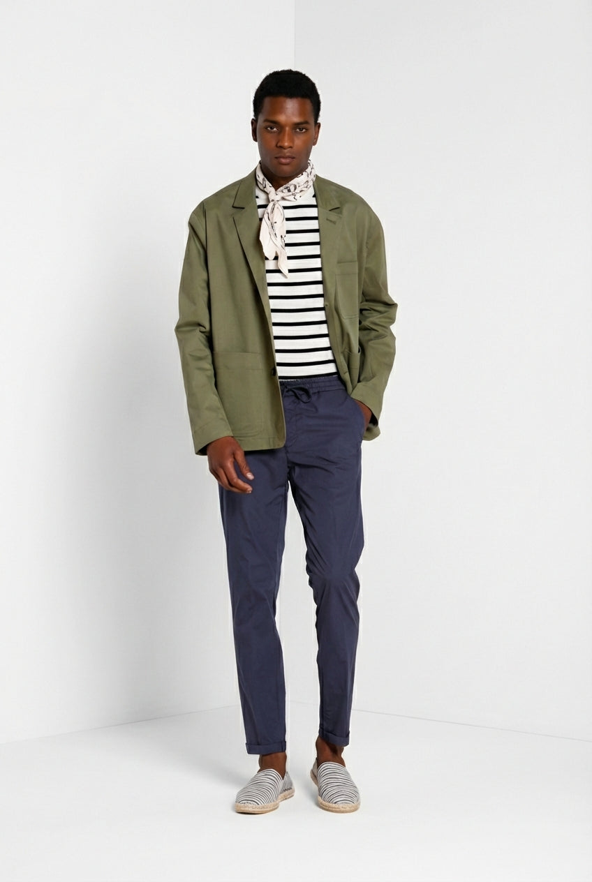 New York Sack pantalon chino jogger homme en toile parachute lyocell et coton regular fit