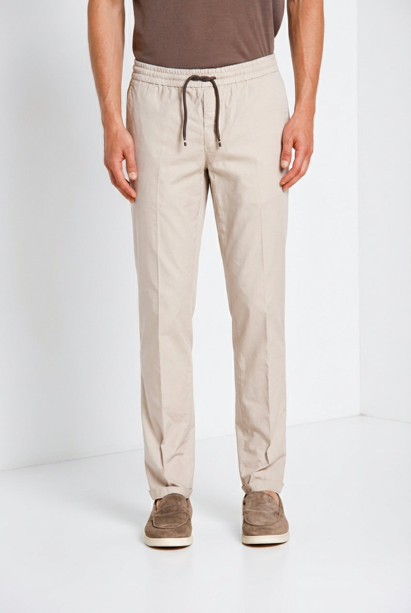 New York Sack men's chino jogger pants in lyocell and cotton parachute canvas regular fit