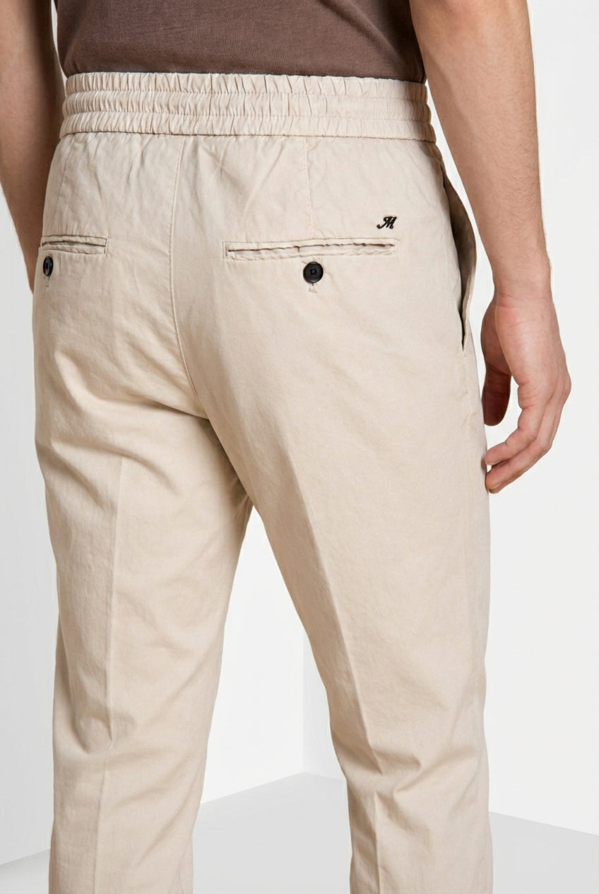 New York Sack men's chino jogger pants in lyocell and cotton parachute canvas regular fit