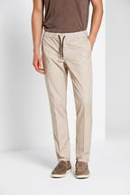 New York Sack men's chino jogger pants in lyocell and cotton parachute canvas regular fit