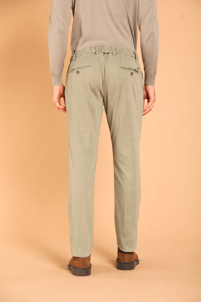 immagine 6 di pantalone chino uomo modello New York 1P City String, di colore verde, regular fit di mason's