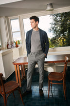 New York Sartoriale men's chino pants tailored in flannel jersey regular fit