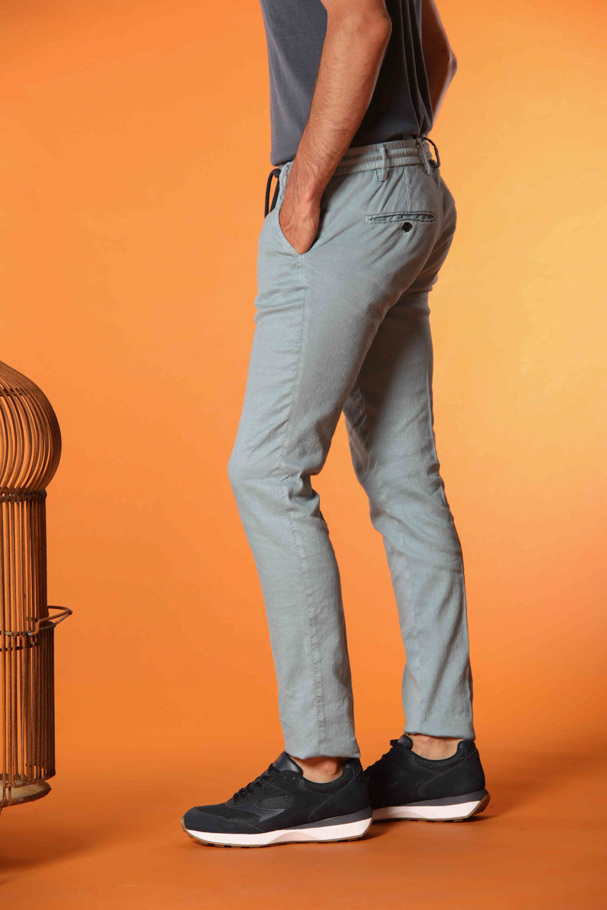 Milano Jogger men's pants in linen and cotton twill extra slim fit