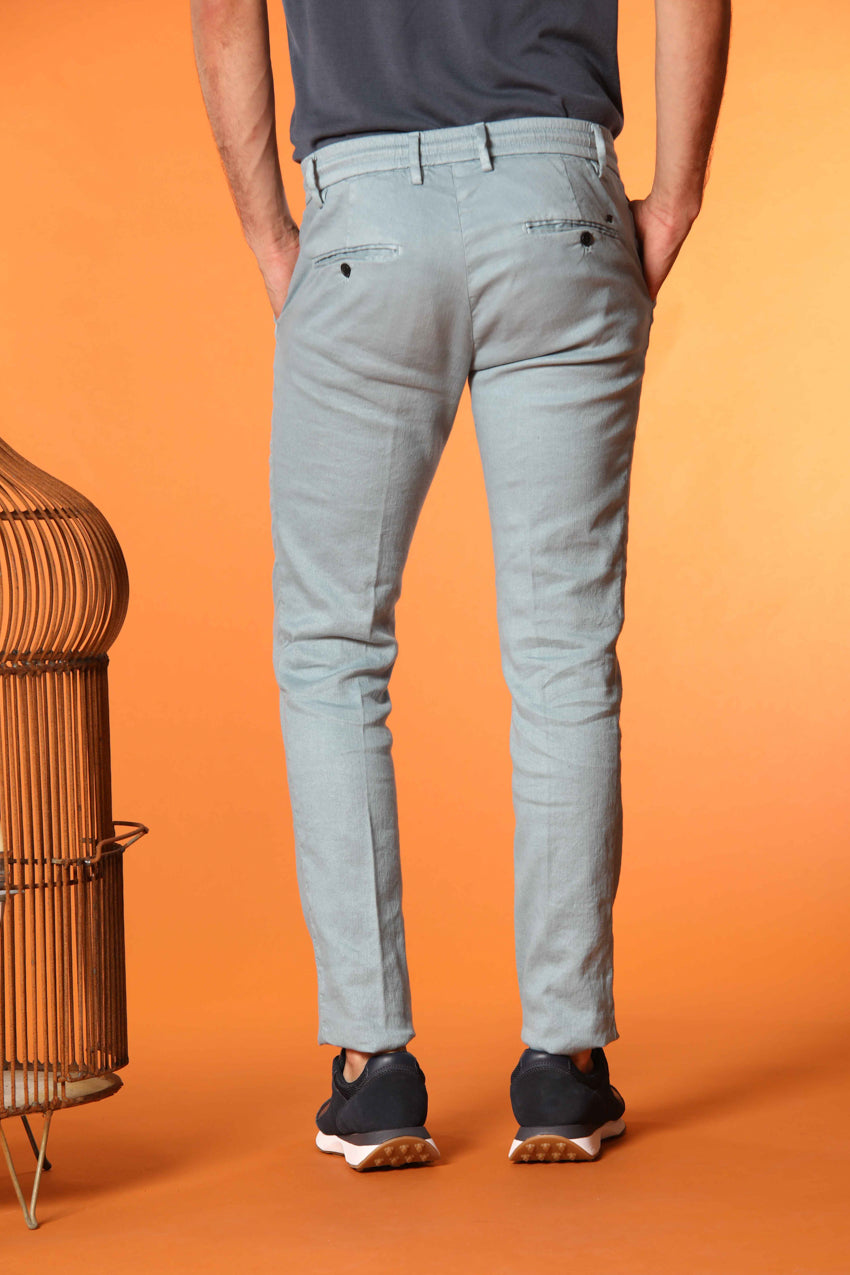 Milano Jogger men's pants in linen and cotton twill extra slim fit