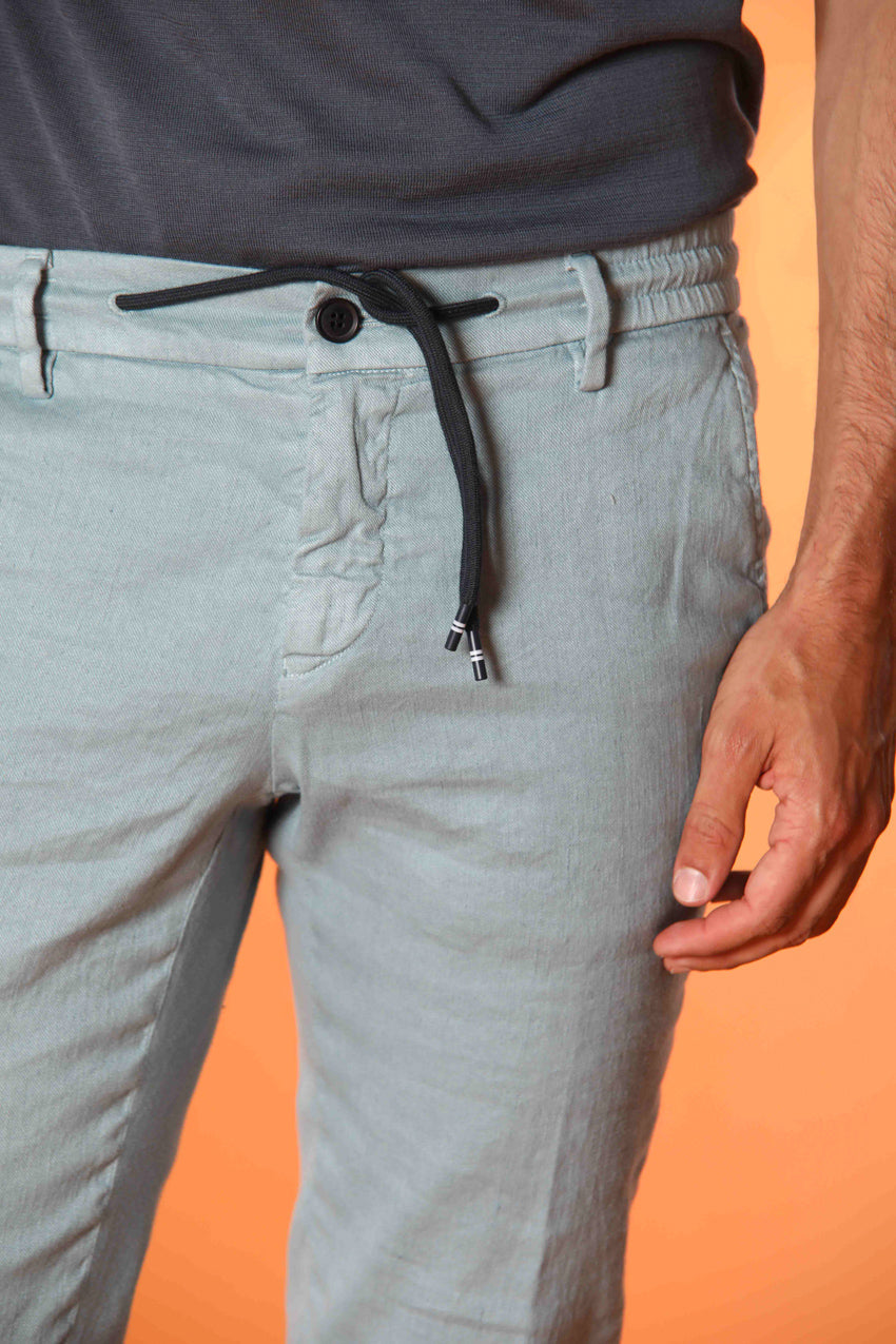 Milano Jogger men's pants in linen and cotton twill extra slim fit