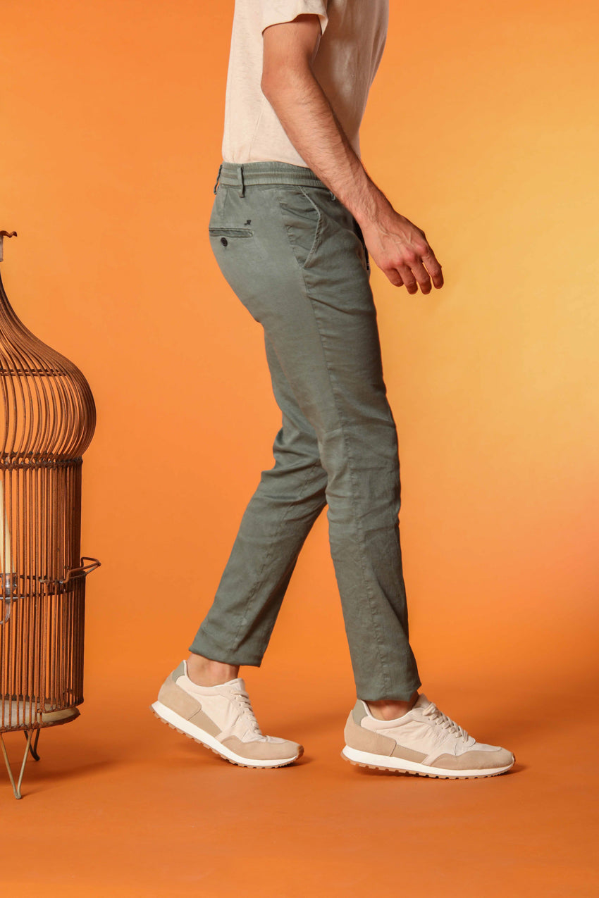 Milano Jogger men's pants in linen and cotton twill extra slim fit
