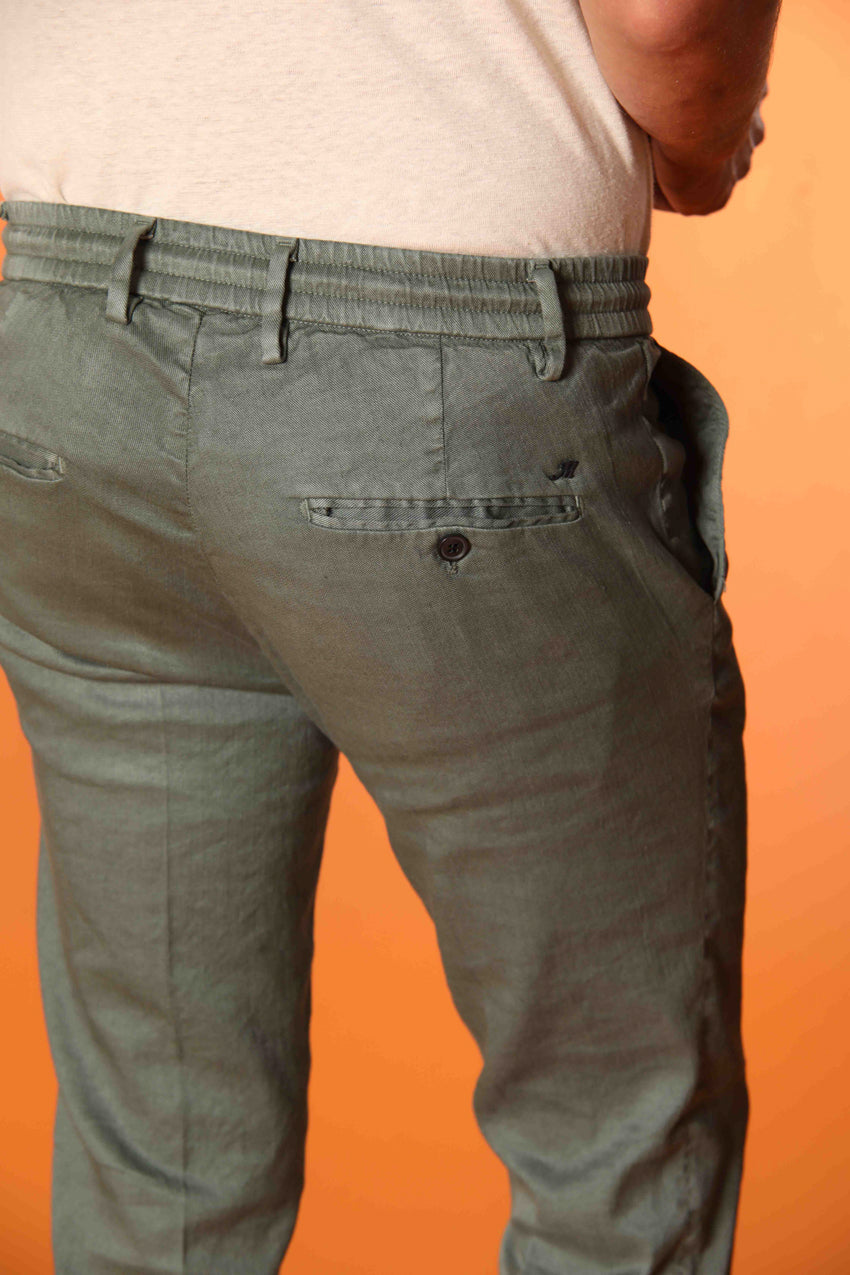 Milano Jogger men's pants in linen and cotton twill extra slim fit
