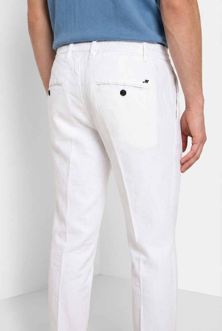 Milano Jogger men's chino pants in linen and cotton twill extra slim fit, 54 Milano Jogger men's chino pants in linen and cotton twill extra slim fit, 54
