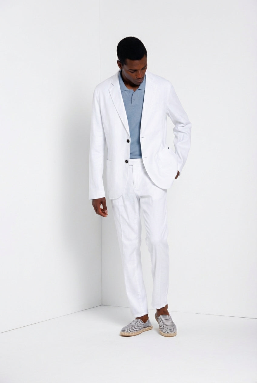 Milano Jogger Herren Chinohose aus Leinen- und Baumwolltwill extra slim fit