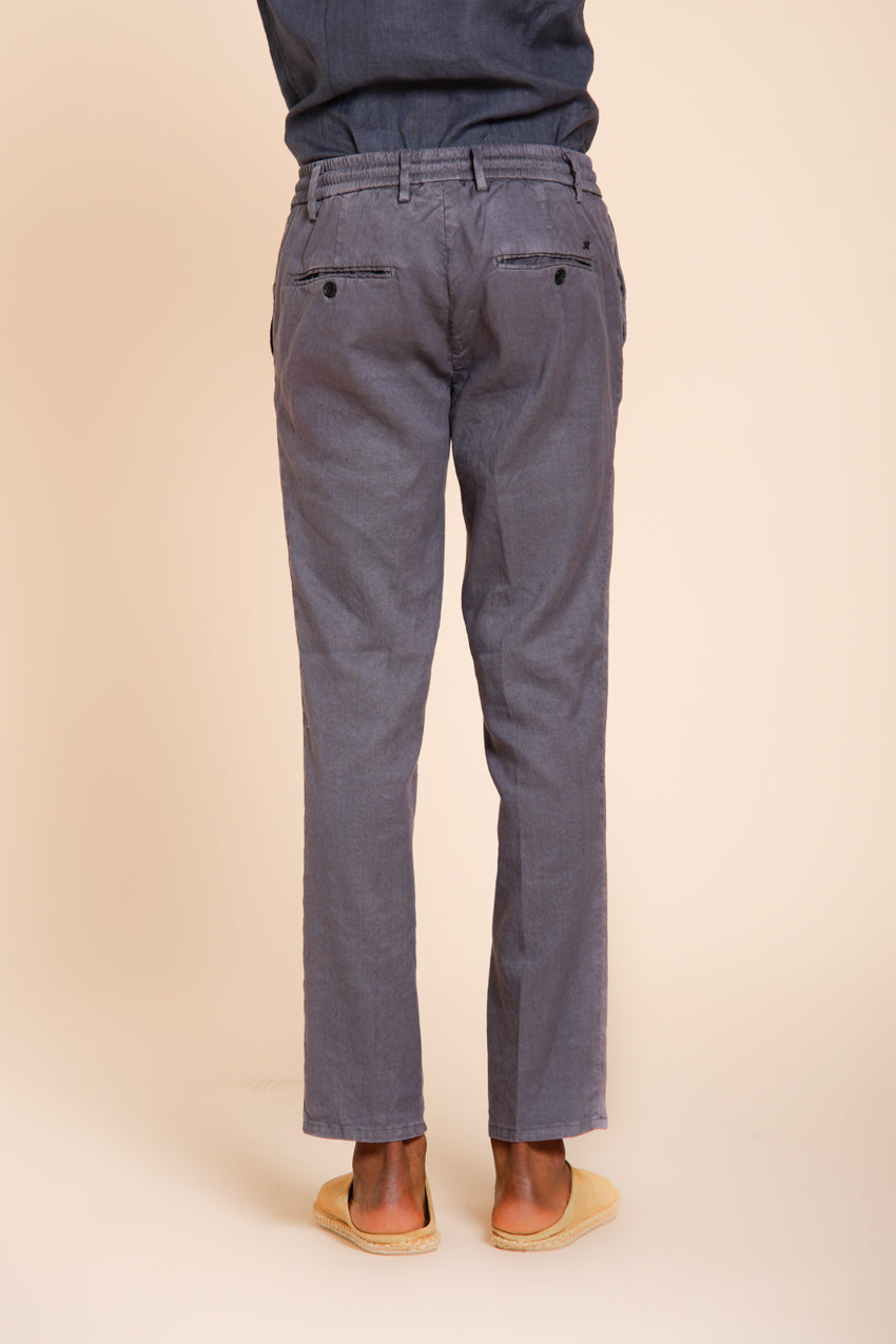 Milano Jogger Hose Chino Herren aus Leinen und Baumwoll Twill extra slim fit