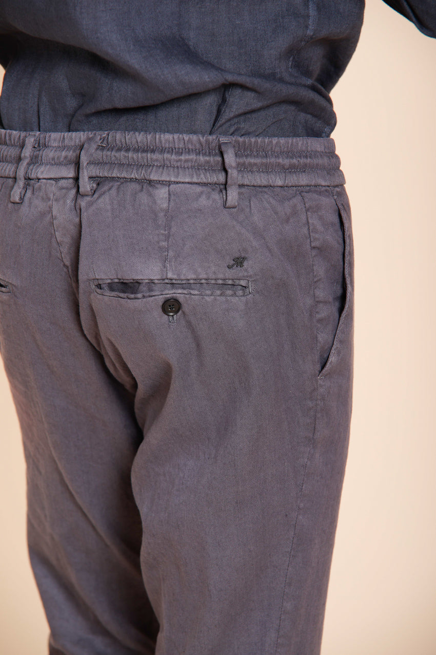 Milano Jogger Hose Chino Herren aus Leinen und Baumwoll Twill extra slim fit