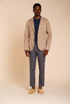 Milano Jogger men's chino pants in linen and cotton twill extra slim fit