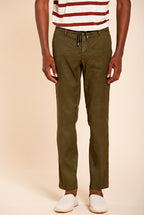 Milano Jogger men's chino pants in linen and cotton twill extra slim fit