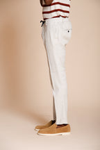 Milano Jogger Hose Chino Herren aus Leinen- und Baumwolltwill extra slim fit