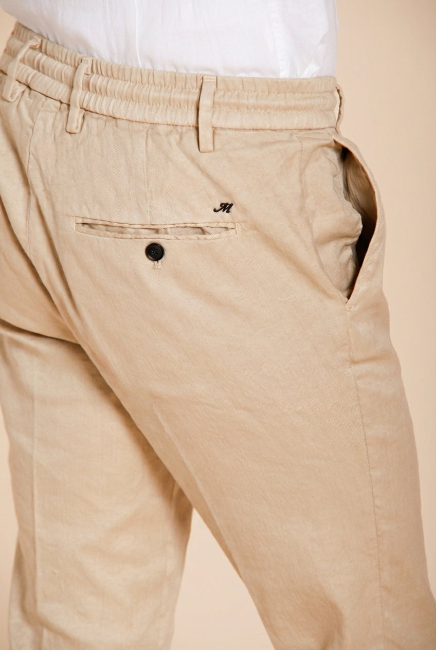 Milano Jogger pantalón chino hombre en twill de lino y algodón extra slim fit