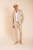 Milano Jogger men's chino pants in linen and cotton twill extra slim fit