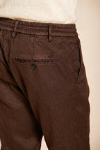 Milano Jogger men's chino pants in linen and cotton twill extra slim fit