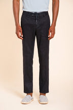 Milano Jogger men's chino pants in linen and cotton twill extra slim fit