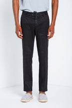Milano Jogger men's chino pants in linen and cotton twill extra slim fit