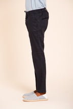 Milano Jogger pantalon chino homme en twill de lin et coton extra slim fit