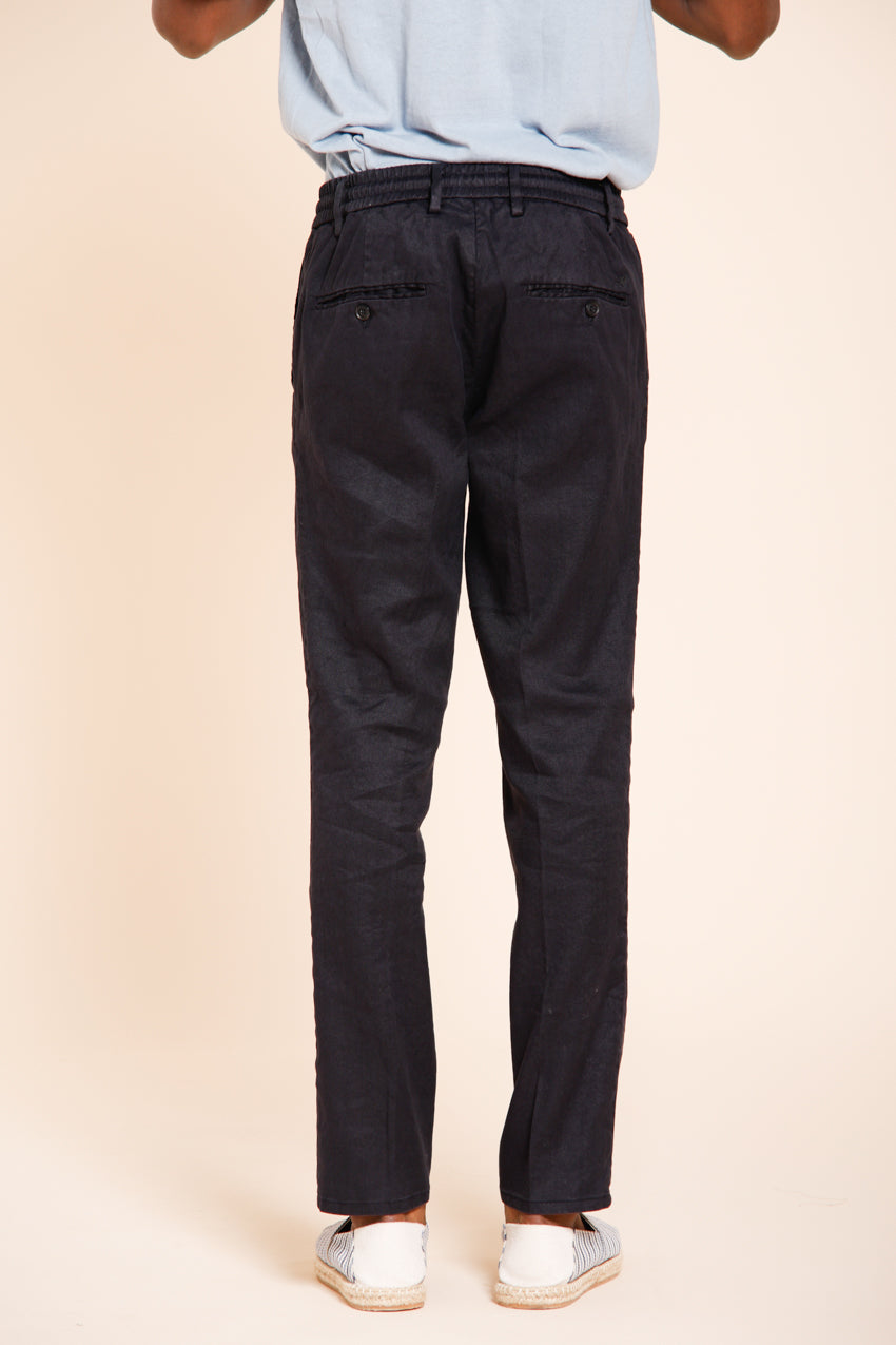 Milano Jogger pantalon chino homme en twill de lin et coton extra slim fit