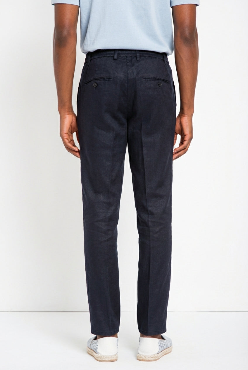 Milano Jogger men's chino pants in linen and cotton twill extra slim fit