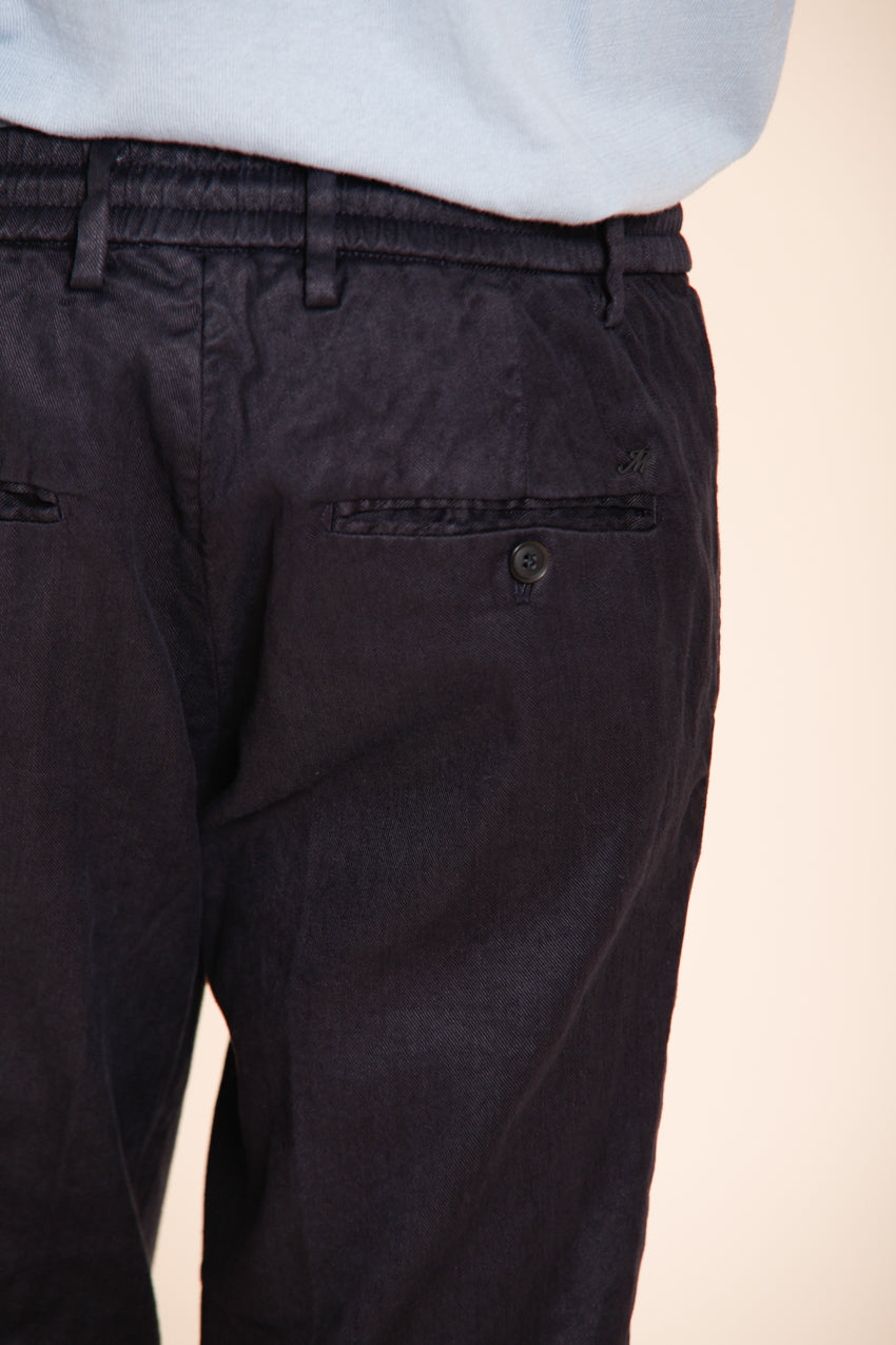 Milano Jogger pantalon chino homme en twill de lin et coton extra slim fit