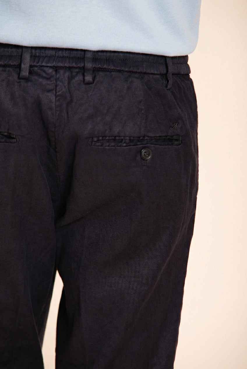 Milano Jogger men's chino pants in linen and cotton twill extra slim fit