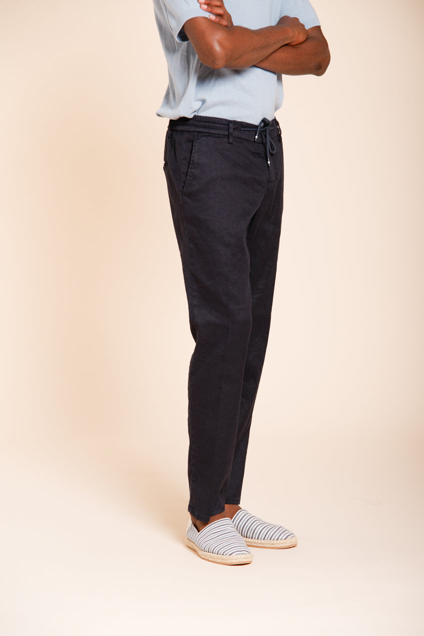 Milano Jogger pantalon chino homme en twill de lin et coton extra slim fit