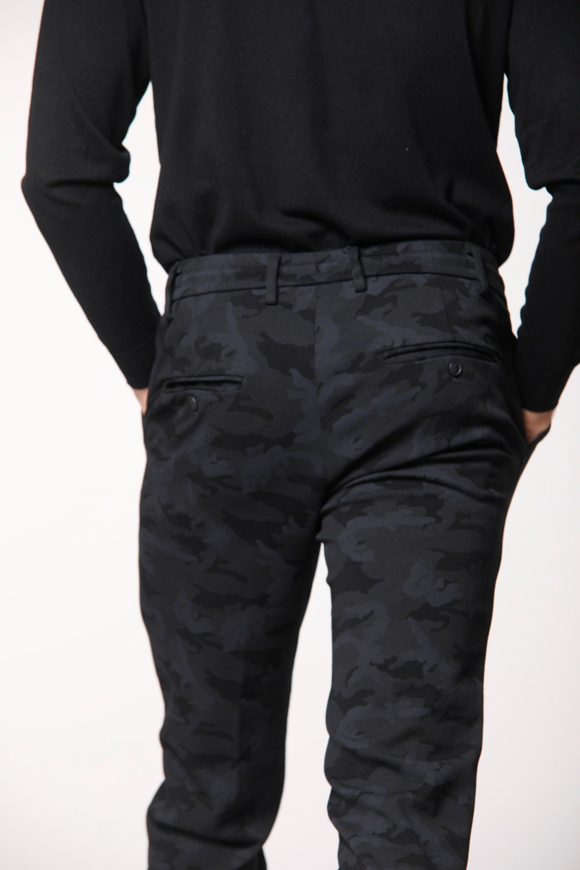 Milano Jogger men's chino pants in viscose with camouflage pattern extra slim fit