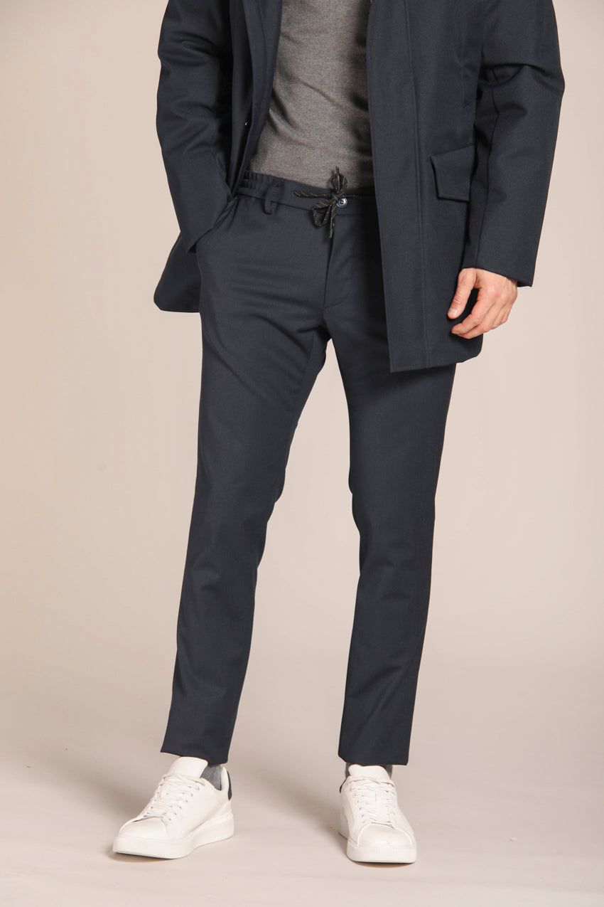 Milano Jogger pantalone chino uomo in lana extra slim fit