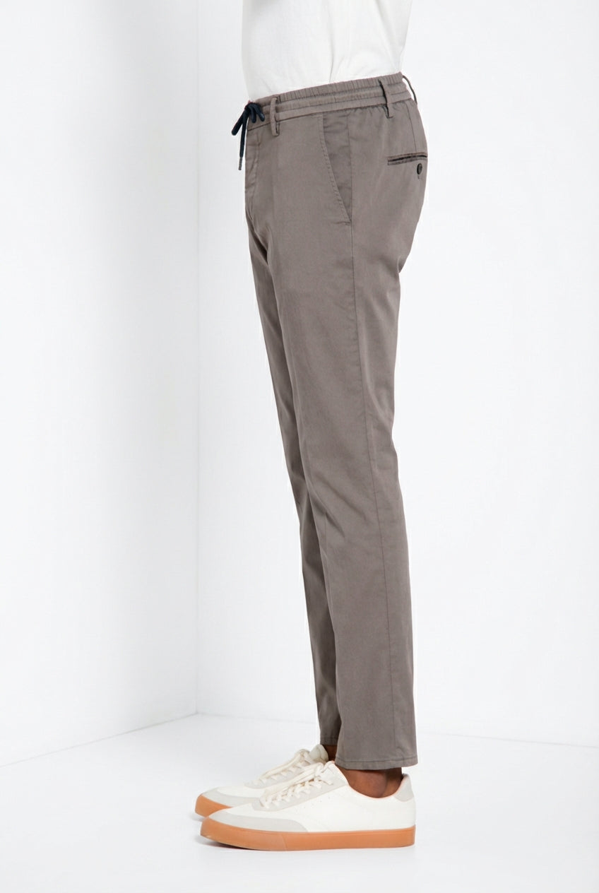 Milano Jogger Travel men's chino pants in technical travel stretch satin extra slim fit
