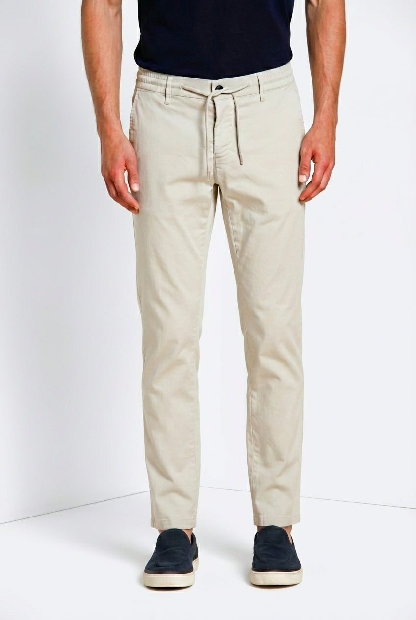 Milano Jogger Travel men's chino pants in technical travel stretch satin extra slim fit