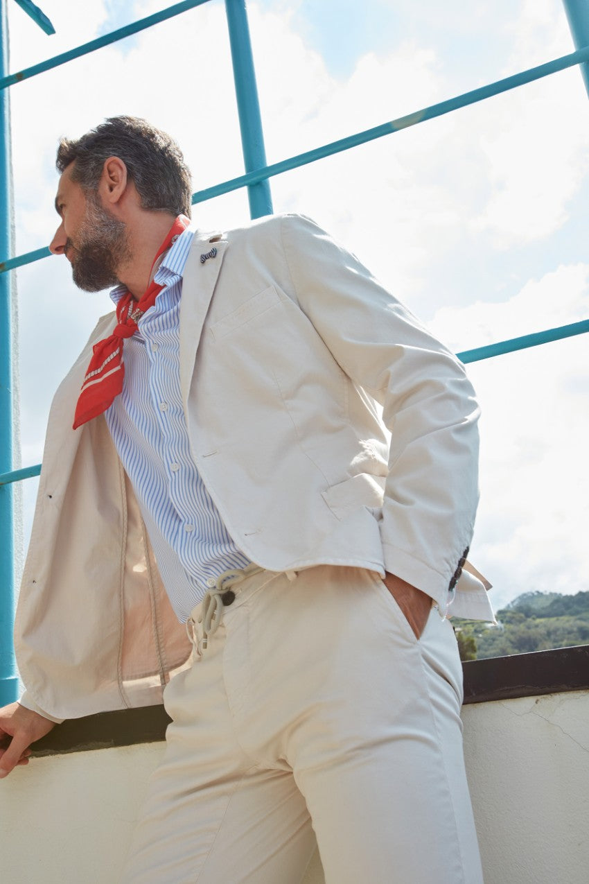 Milano Jogger men's chino jogger in cotton and tencel extra slim fit