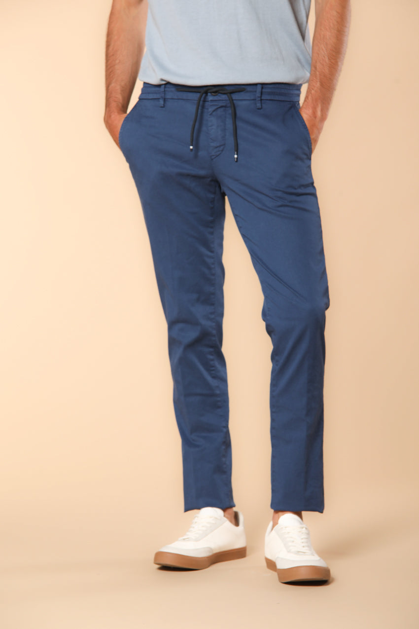 Milano Jogger Pantalón chino jogger para hombre en algodón y tencel Corte extra slim fit