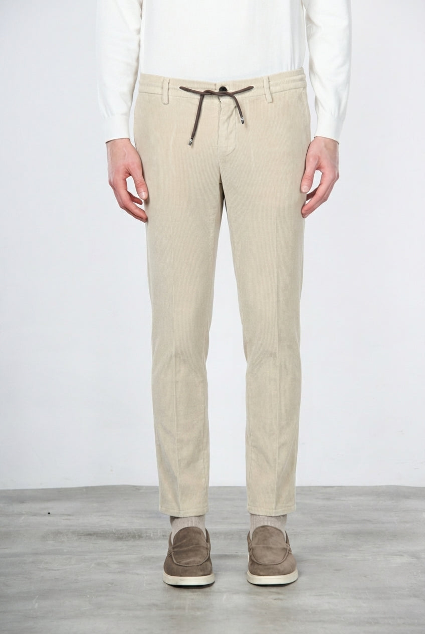 Milano Jogger pantalón chino de hombre en pana 500 rayas, extra slim fit