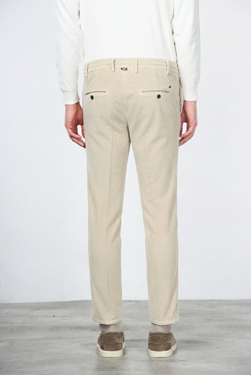 Milano Jogger pantalón chino de hombre en pana 500 rayas, extra slim fit