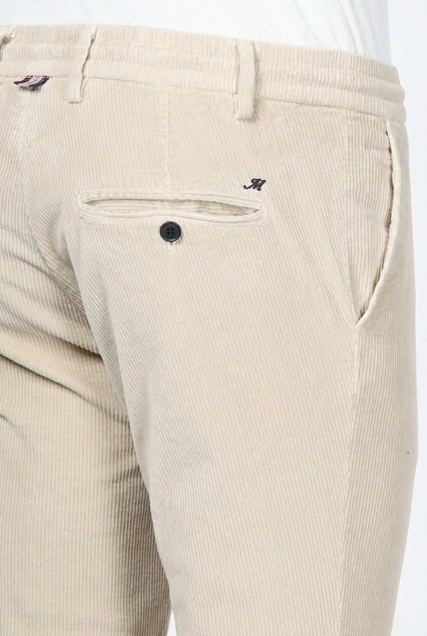 Milano Jogger pantalón chino de hombre en pana 500 rayas, extra slim fit