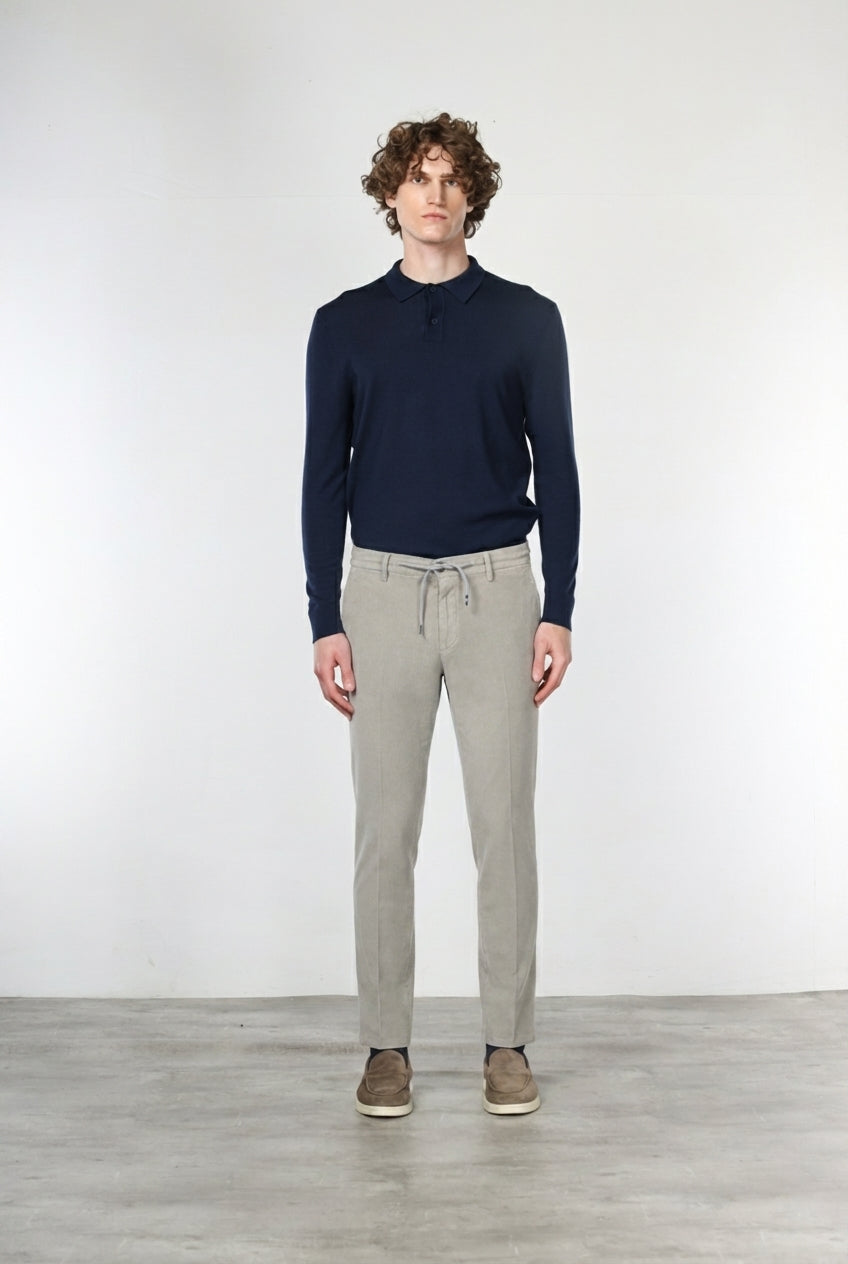 Milano Jogger men’s chino pants in 500-wale velvet with extra slim fit