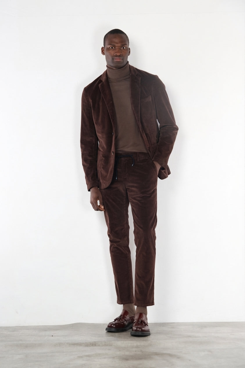 Milano Jogger pantalón chino de hombre en pana 500 rayas, extra slim fit