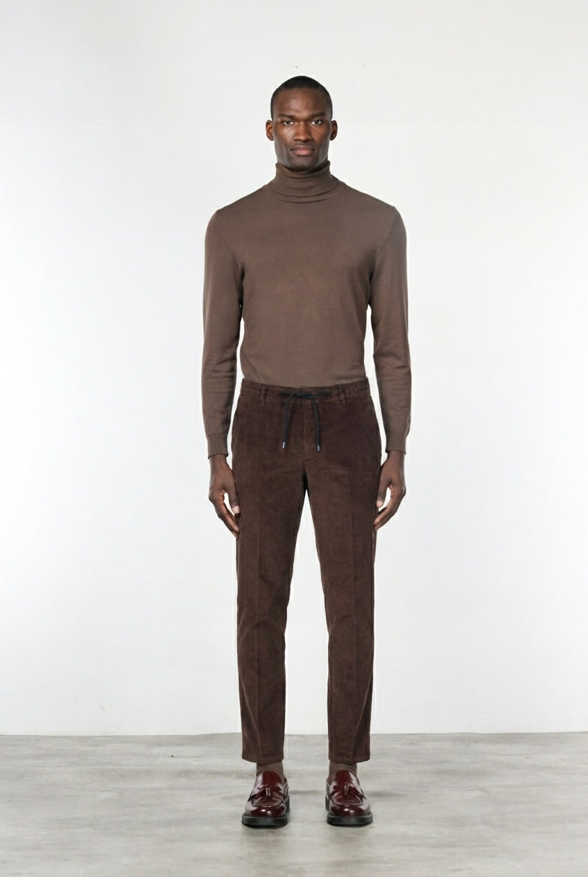 Milano Jogger pantalón chino de hombre en pana 500 rayas, extra slim fit