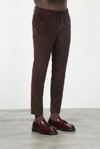 Milano Jogger pantalón chino de hombre en pana 500 rayas, extra slim fit