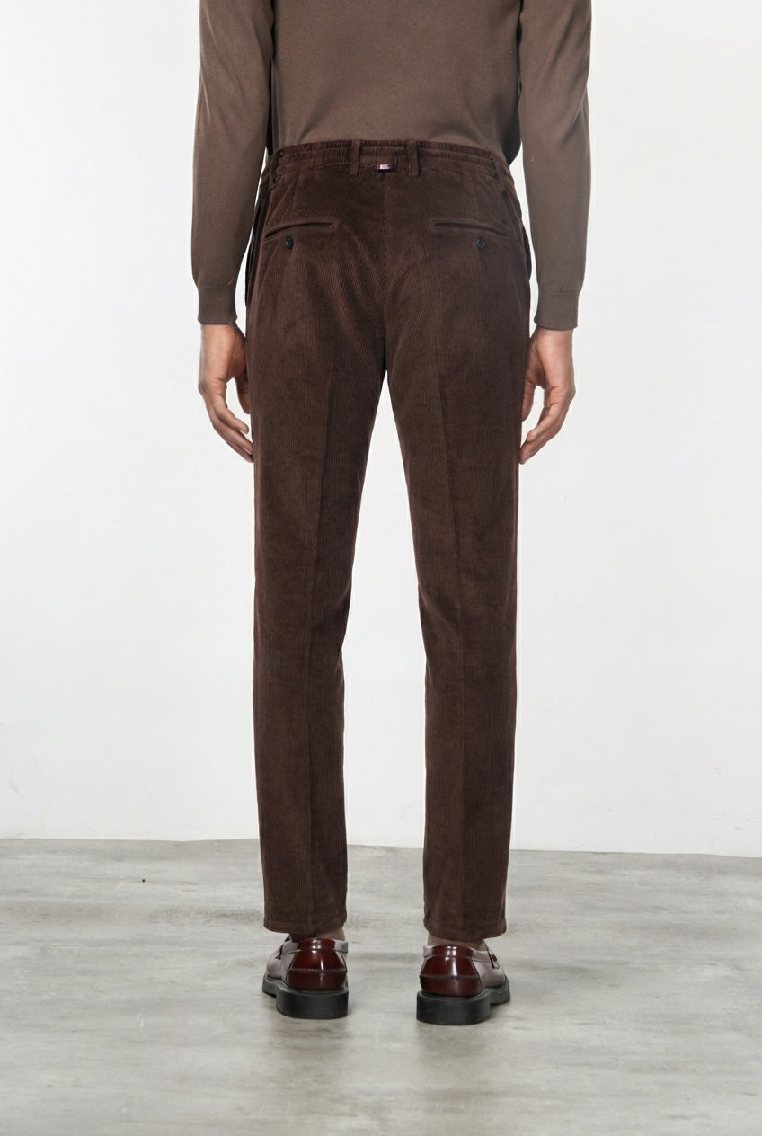Milano Jogger pantalón chino de hombre en pana 500 rayas, extra slim fit
