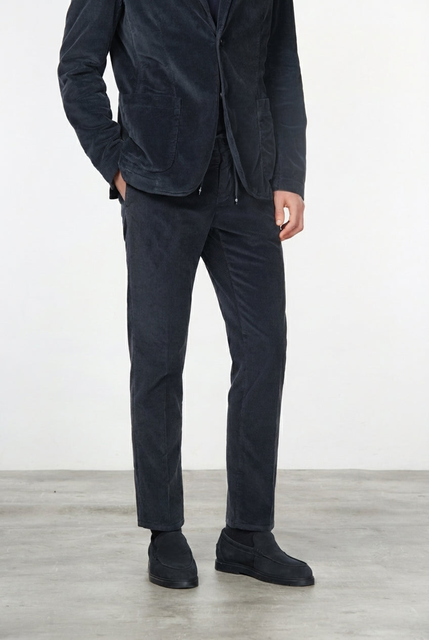 Milano Jogger pantalón chino de hombre en pana 500 rayas, extra slim fit