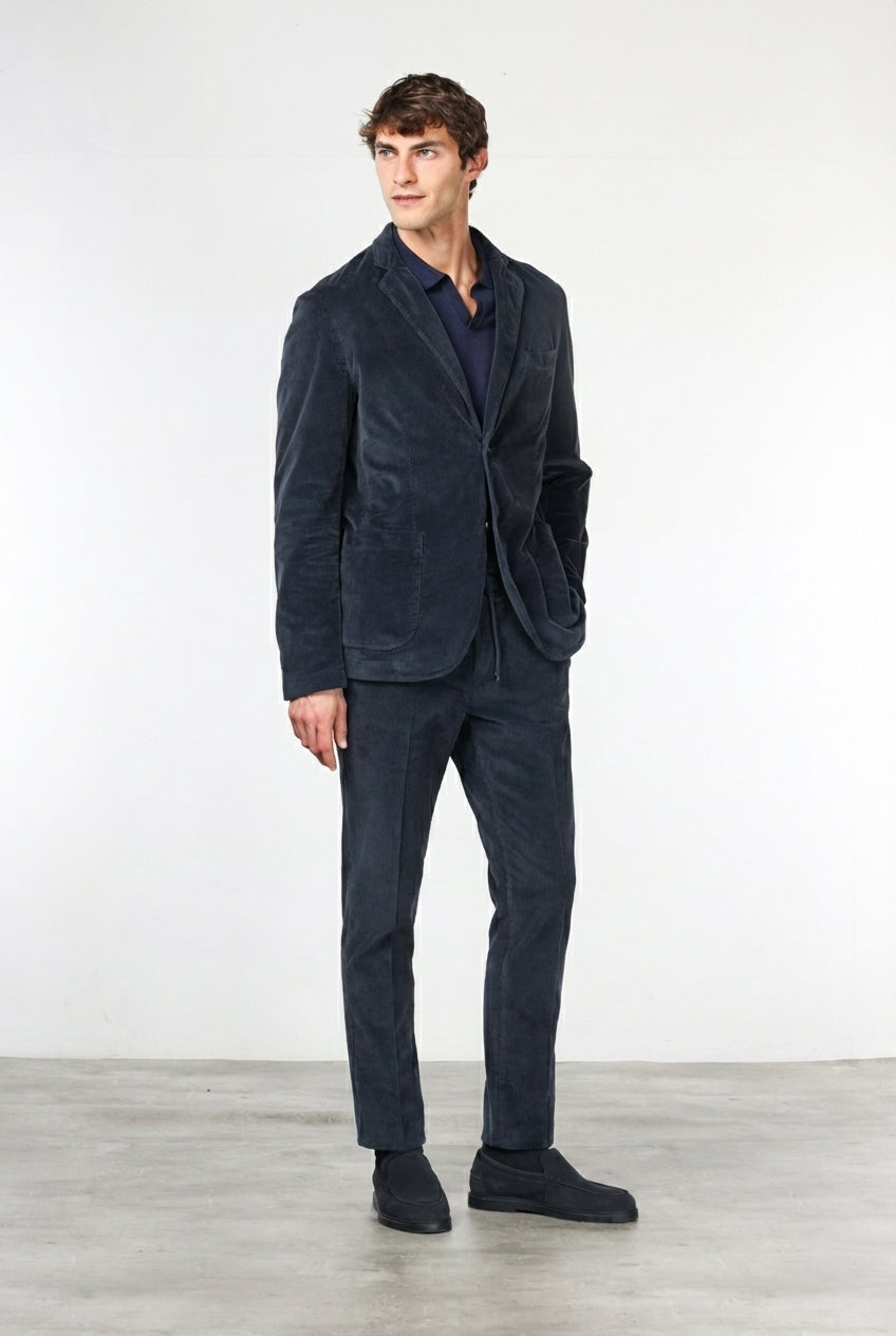 Milano Jogger pantalón chino de hombre en pana 500 rayas, extra slim fit