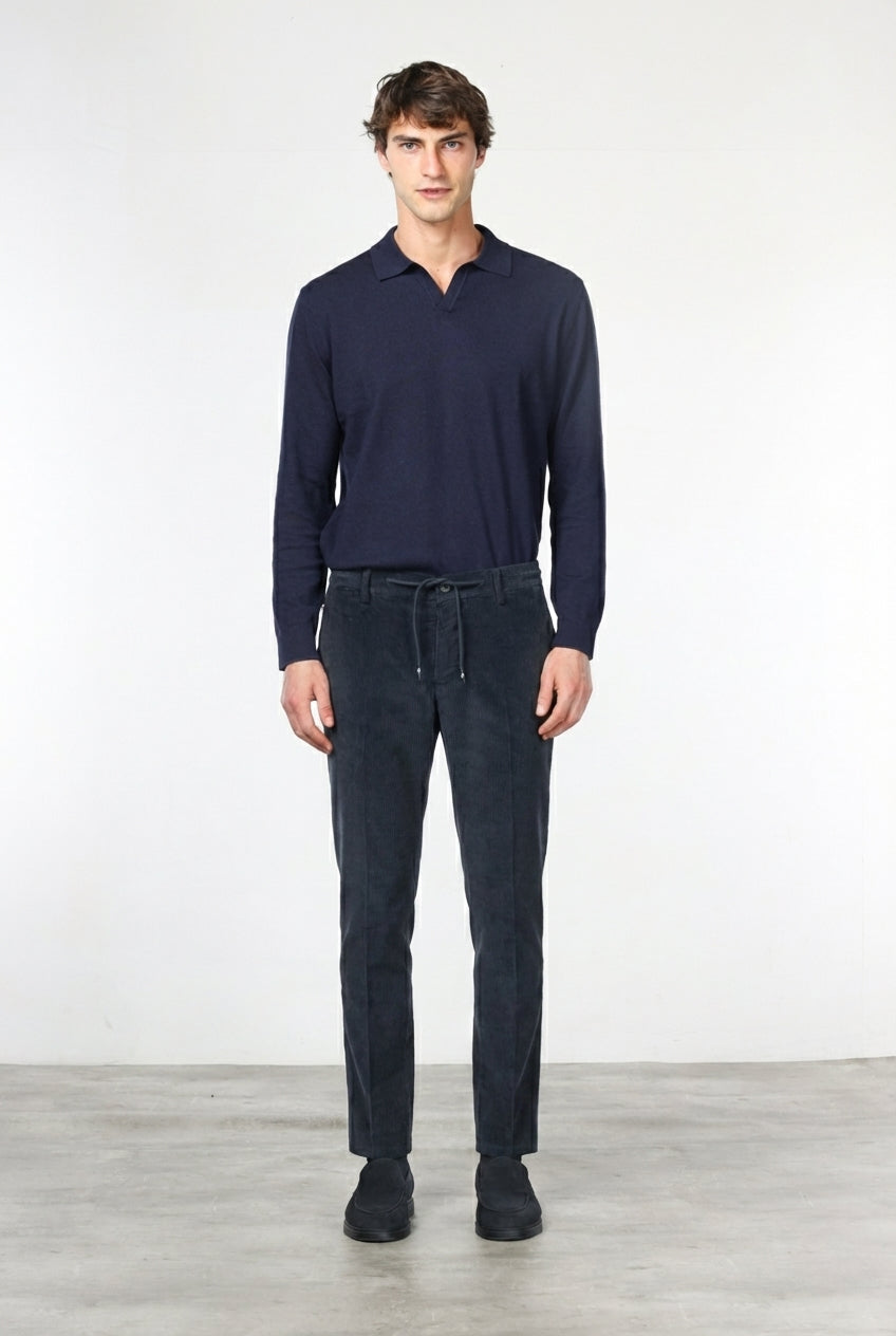 Milano Jogger pantalón chino de hombre en pana 500 rayas, extra slim fit