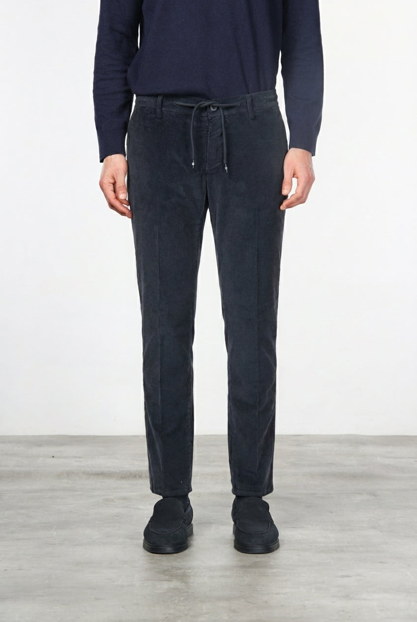 Milano Jogger pantalón chino de hombre en pana 500 rayas, extra slim fit