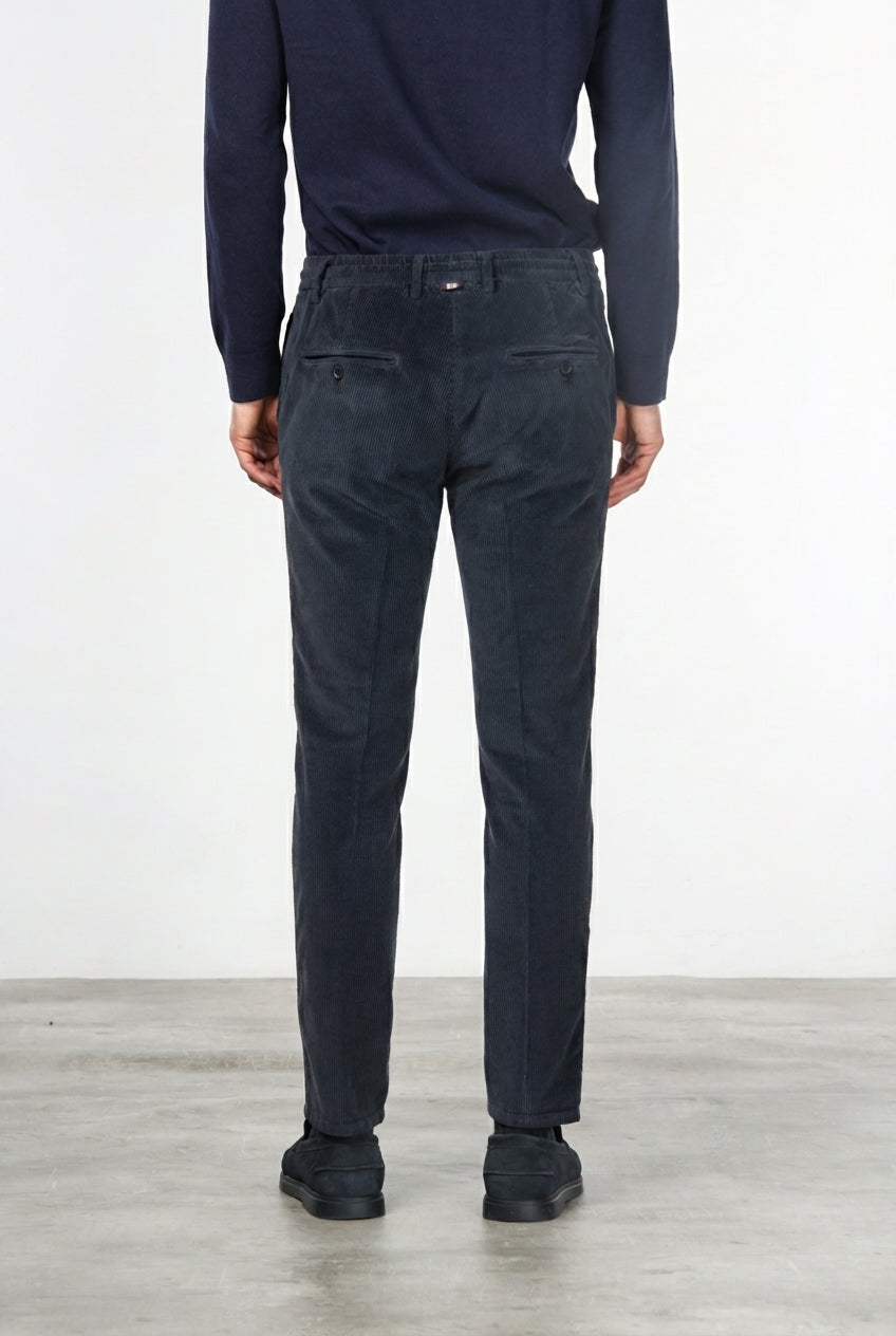Milano Jogger pantalón chino de hombre en pana 500 rayas, extra slim fit